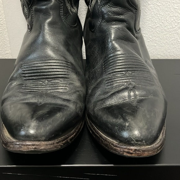 Tony lama black cowboy  boots size 10 - Picture 3 of 9